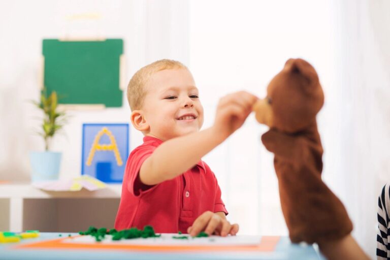 Happy child playing